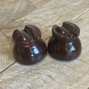 Vintage Brown Porcelain Ceramic Insulators